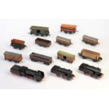 Fleischmann, 3 Loks (1x mit Tender) + 10 Wagen, W.-Germany, Spur H0, teilw. Mängel, Z 3-