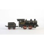 Carette, Dampflok mit Tender, Germany VK, Spur 0, teilw. farblich ausgebessertCarette, Steam Loco