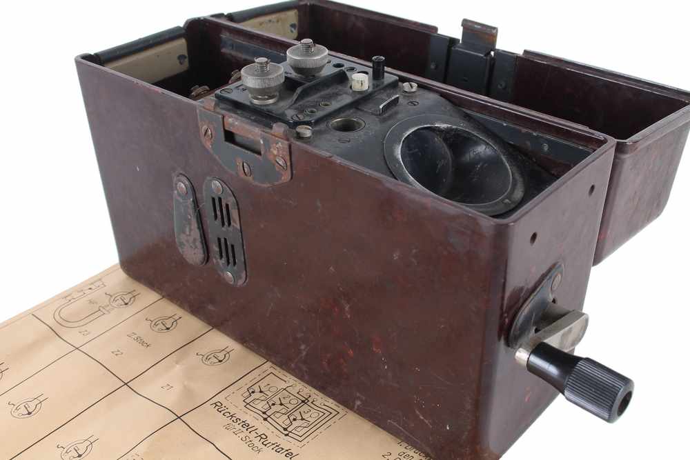 S.A.F. Feldtelefon 1936 Feldfernsprecher FF 33 Wehrmacht WWII SN 9288 Typ 33, Firma Süddeutsche