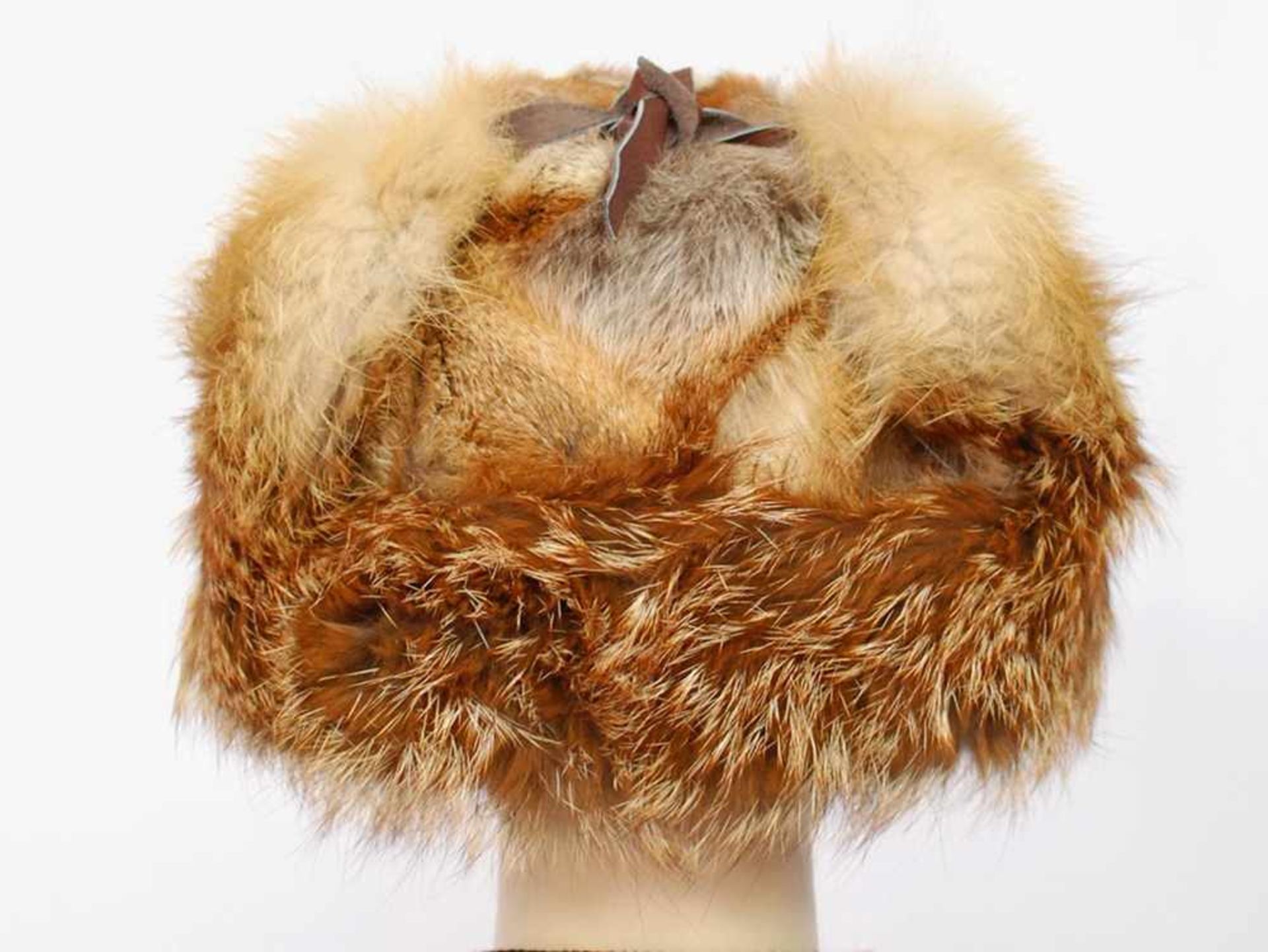 Stylische Fuchs Mütze, Aviator Fliegermütze, Pelzmütze aus Rotfuchsfellen, unisex, Trapper Fox Fur - Bild 5 aus 11