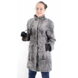 Pelzjacke, leichte graue Breitschwanz Perianer Jacke, gray Broadtail persian lamb fur jacket