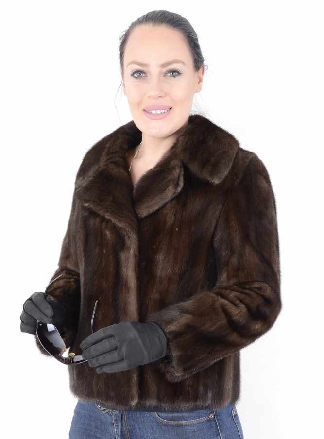 Braune kurze Nerzjacke Pelzjacke Nerz, Brown short Mink Fur Jacket, Size: 38 / Lgepflegt, Deutsche - Image 10 of 15