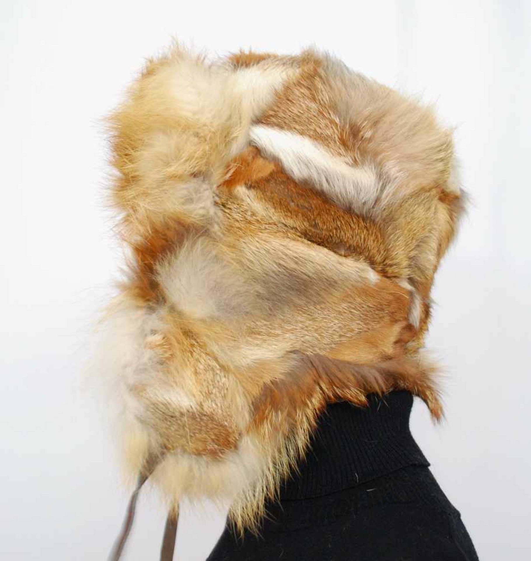 Stylische Fuchs Mütze, Aviator Fliegermütze, Pelzmütze aus Rotfuchsfellen, unisex, Trapper Fox Fur - Bild 9 aus 11