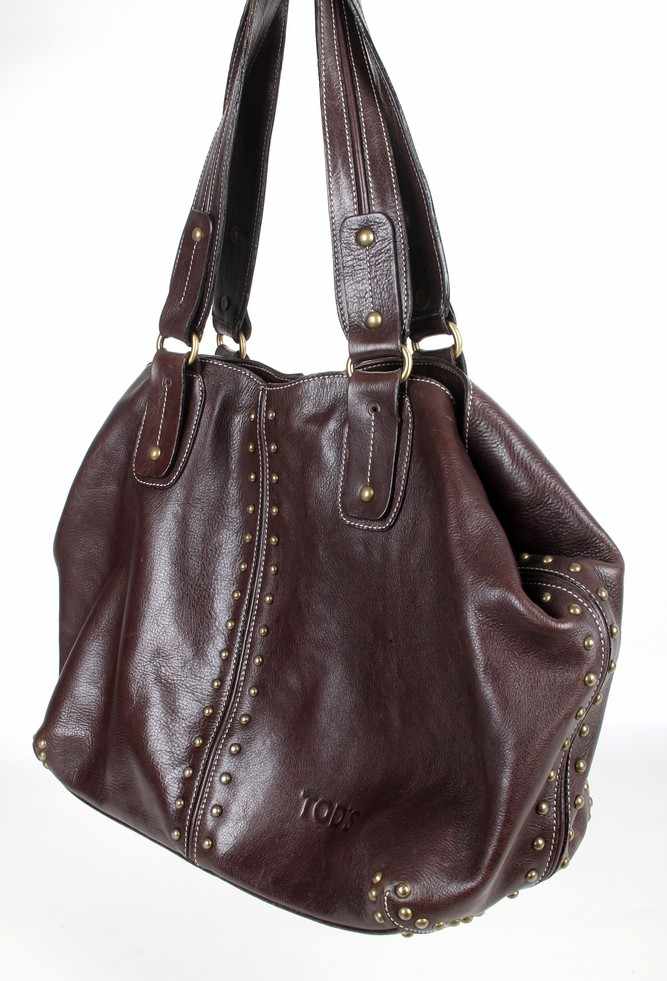 Tods Shopper Leder dunkel braune Handtasche Schultertasche Leather BagDamentasche mit Henkel, Leder, - Image 2 of 4