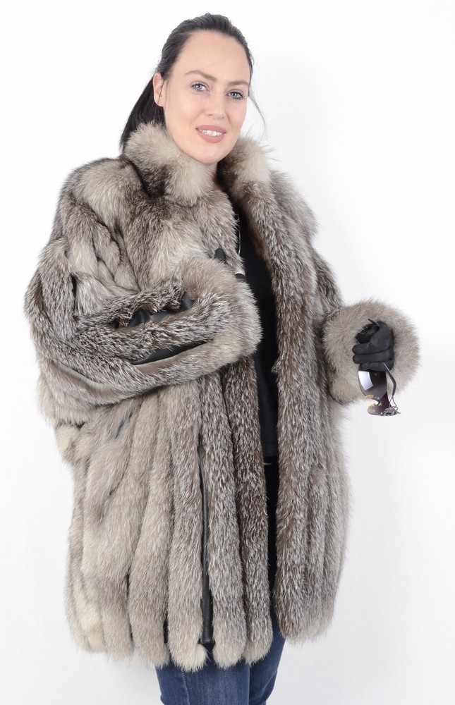 Silberfuchs Pelzjacke mit Fuchsmütze SAGA FOX, Silverfox Fur Jacket with fox hat, Size: 36 / 38 - - Image 7 of 11