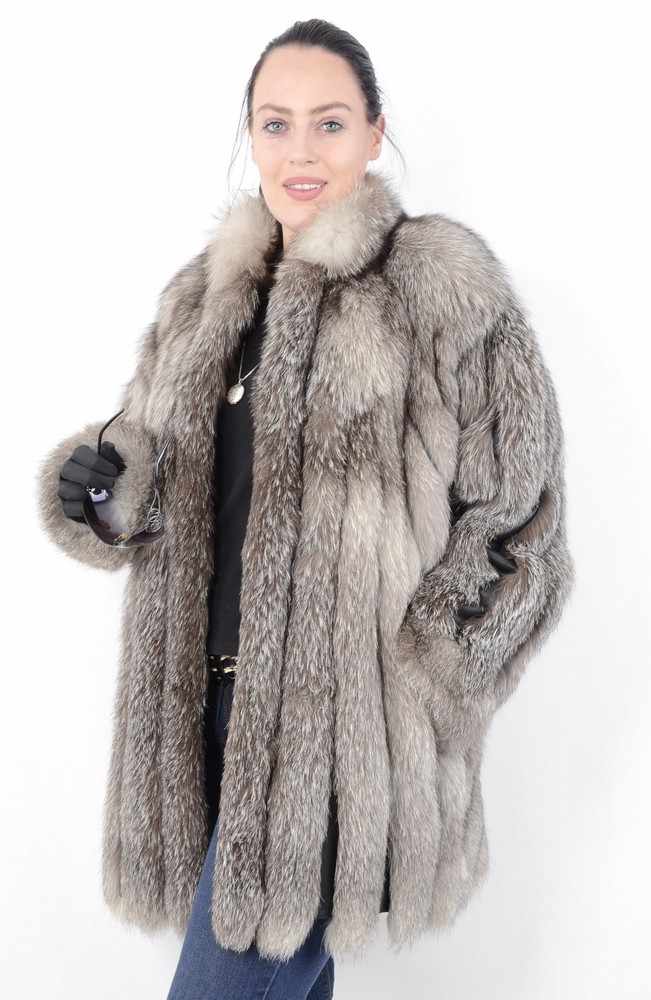 Silberfuchs Pelzjacke mit Fuchsmütze SAGA FOX, Silverfox Fur Jacket with fox hat, Size: 36 / 38 - - Image 6 of 11