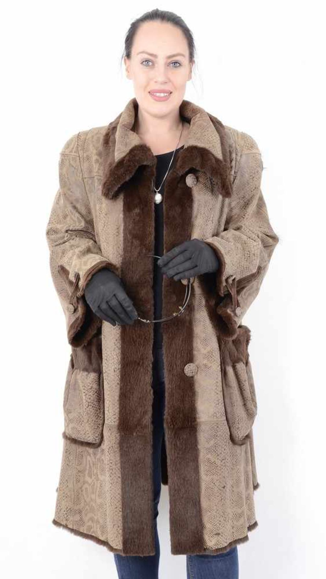 Lapin Pelzjacke, Aussen Leder in mit Lapin / Kanninchen Fell, Lapin- Rubbit Fur Jacket, Size: 48 / - Bild 10 aus 15