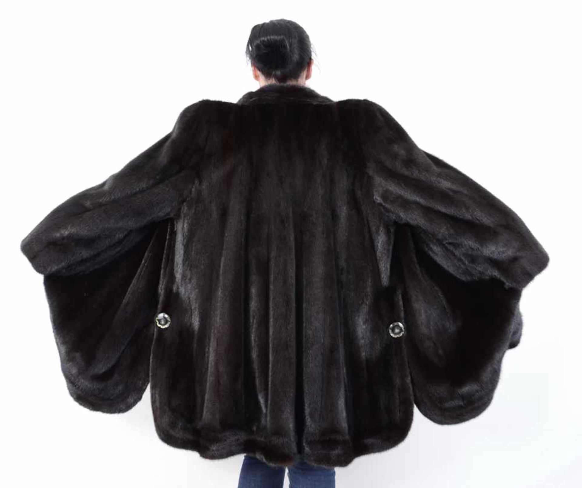 Pelzjacke Nerzjacke braun 3/4 lang - Mink Fur Jacket 3/4 Long, Size: 48 - XXL 2 Taschen, sehr