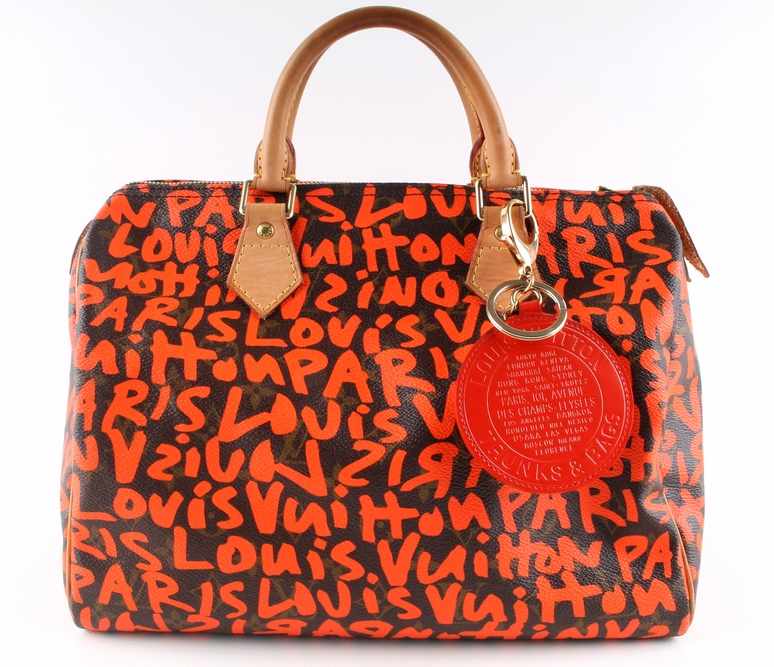 Louis Vuitton Monogram Graffiti Speedy 30 Handtasche mit SchlüsselanhängerLeder, Rreißverschluss mit