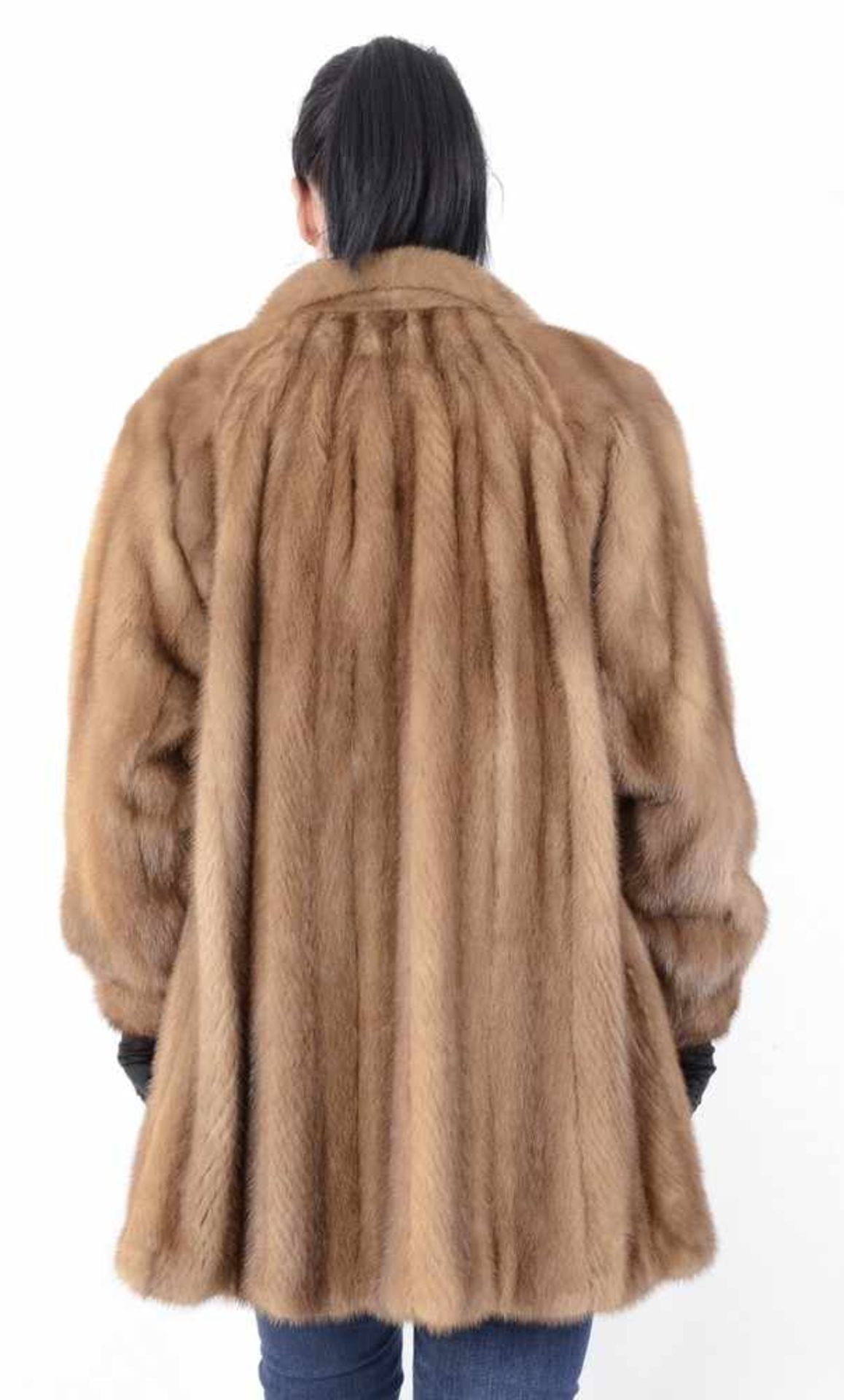 Kurze Nerzjacke hell brauner Nerz, short Mink fur Jacket, brown, Size: 46 / XXLgepflegt, Innenfutter - Bild 4 aus 7