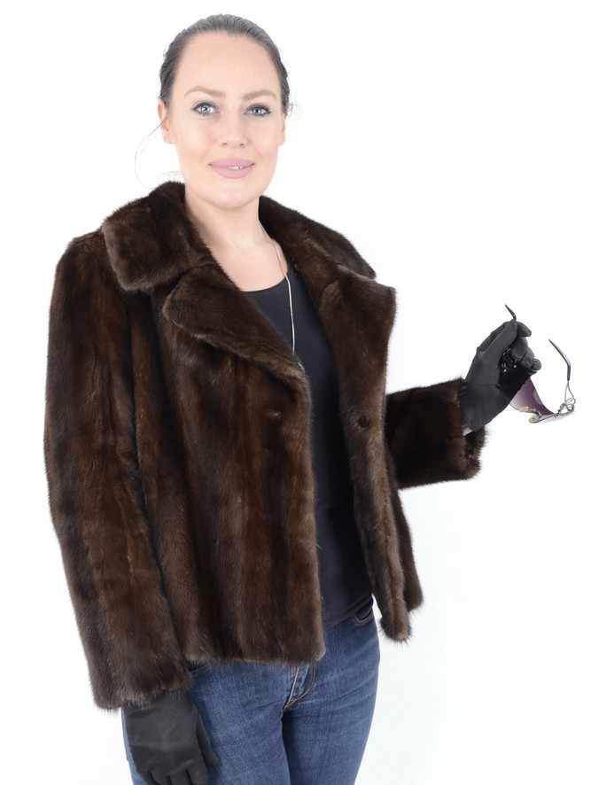 Braune kurze Nerzjacke Pelzjacke Nerz, Brown short Mink Fur Jacket, Size: 38 / Lgepflegt, Deutsche - Image 14 of 15