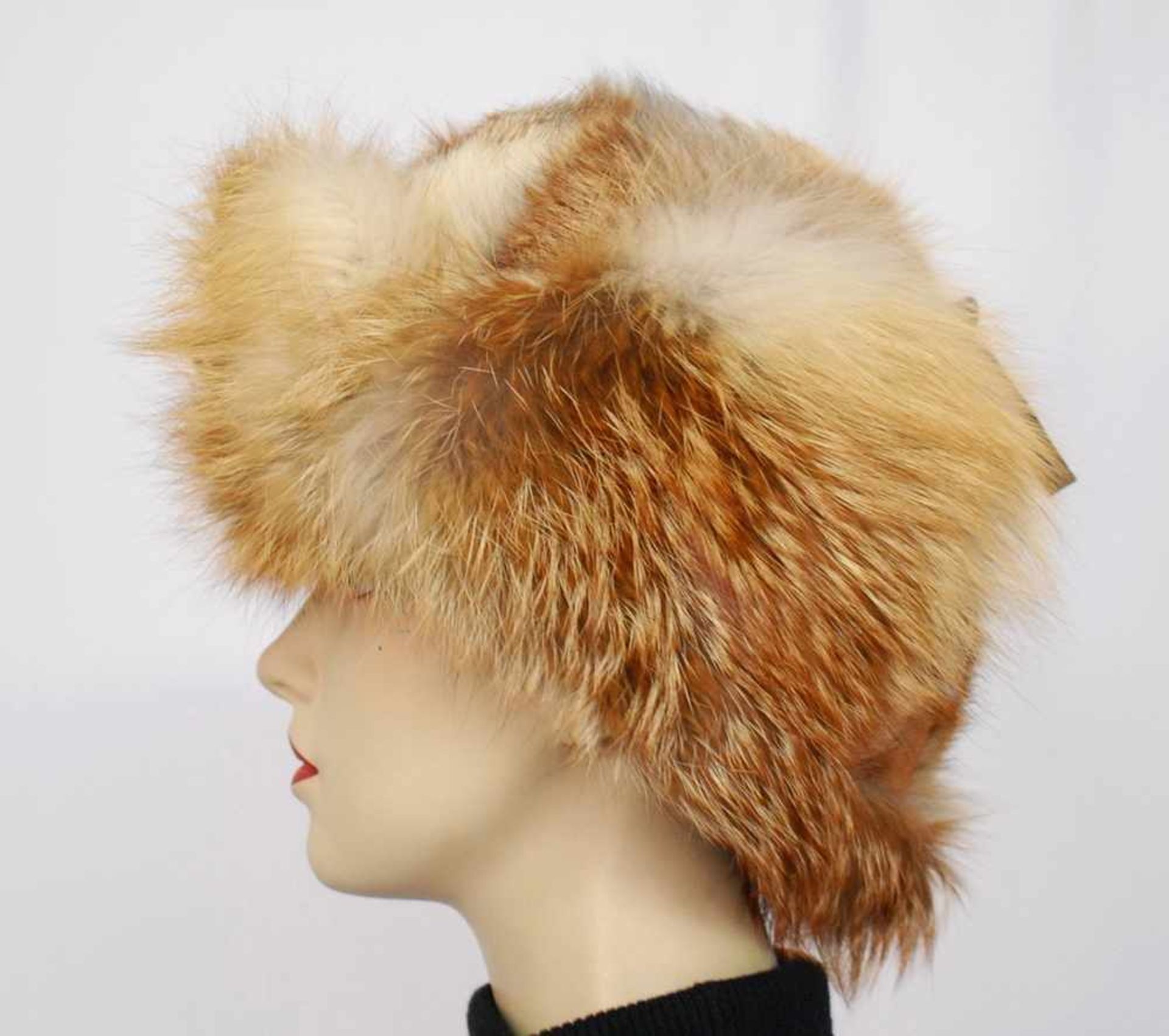 Stylische Fuchs Mütze, Aviator Fliegermütze, Pelzmütze aus Rotfuchsfellen, unisex, Trapper Fox Fur - Bild 4 aus 11