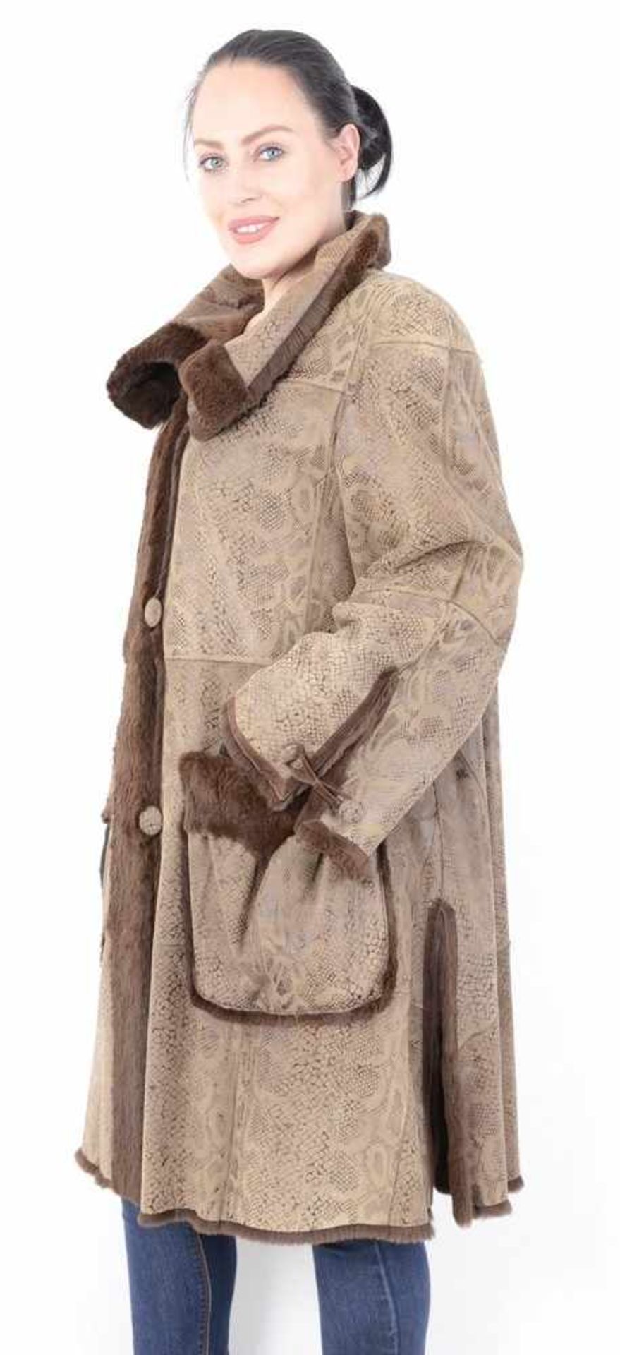 Lapin Pelzjacke, Aussen Leder in mit Lapin / Kanninchen Fell, Lapin- Rubbit Fur Jacket, Size: 48 / - Bild 2 aus 15