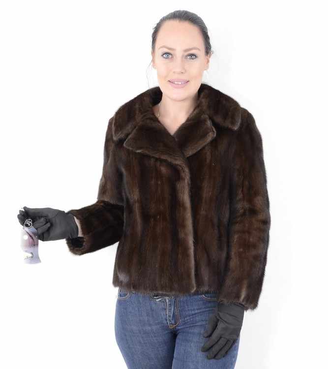 Braune kurze Nerzjacke Pelzjacke Nerz, Brown short Mink Fur Jacket, Size: 38 / Lgepflegt, Deutsche - Image 4 of 15