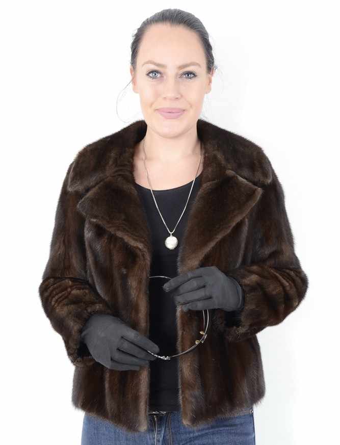 Braune kurze Nerzjacke Pelzjacke Nerz, Brown short Mink Fur Jacket, Size: 38 / Lgepflegt, Deutsche - Image 13 of 15