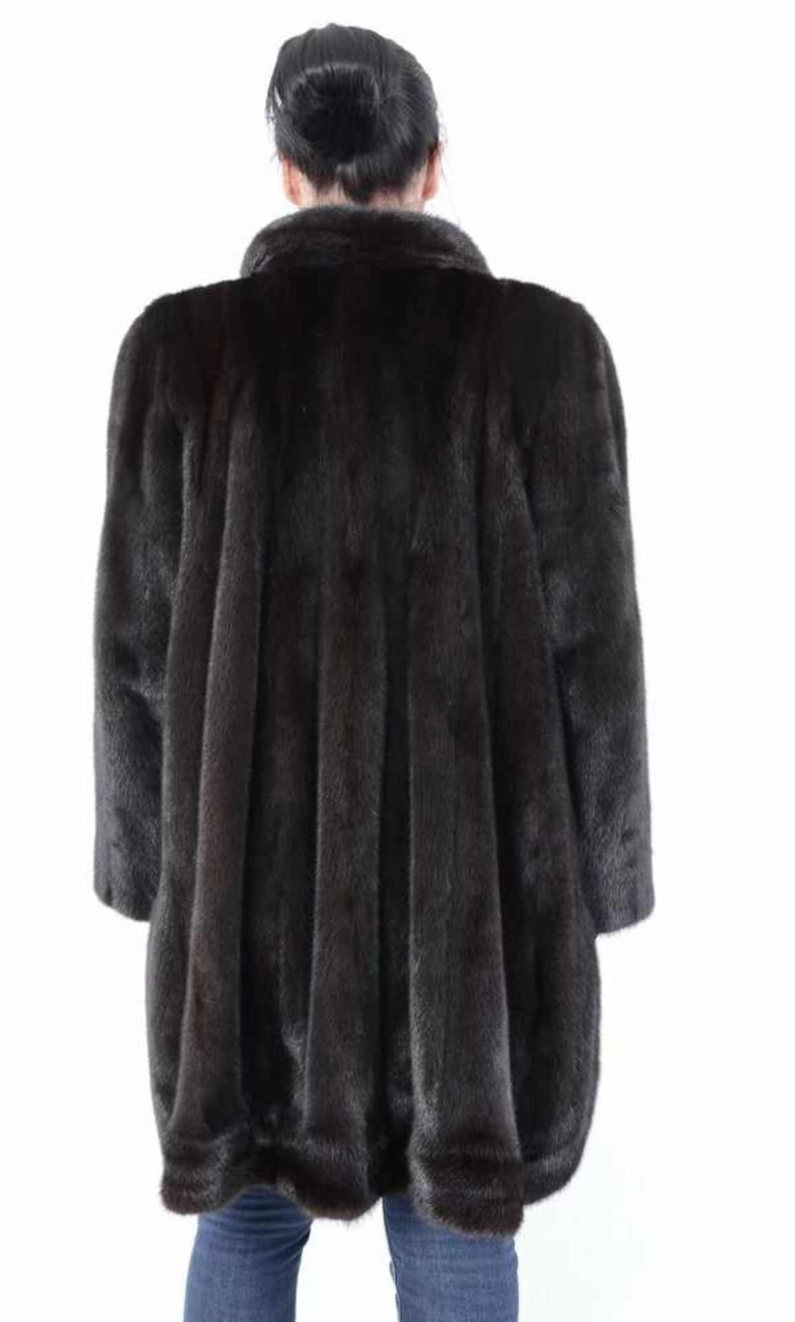 Pelzjacke Nerzjacke braun 3/4 lang - Mink Fur Jacket 3/4 Long, Size: 48 - XXL 2 Taschen, sehr - Bild 4 aus 9