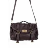 Mulberry Alexa Handtasche dunkel braun Damenhandtasche Leather handbagHenkeltasche mit Tragegurt,