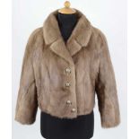 Pelzjacke, kurze Nerzjacke in hell-braun, Saga Mink, Bollero, short SAGA Mink Fur Jacket, light