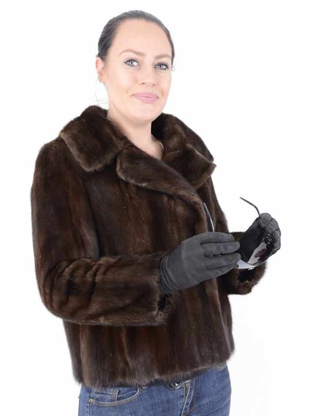 Braune kurze Nerzjacke Pelzjacke Nerz, Brown short Mink Fur Jacket, Size: 38 / Lgepflegt, Deutsche - Image 5 of 15