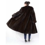 Pelzmantel, female dunkel brauner Nerzmantel, lang, Female Mink fur Coat, full length, modern, Size: