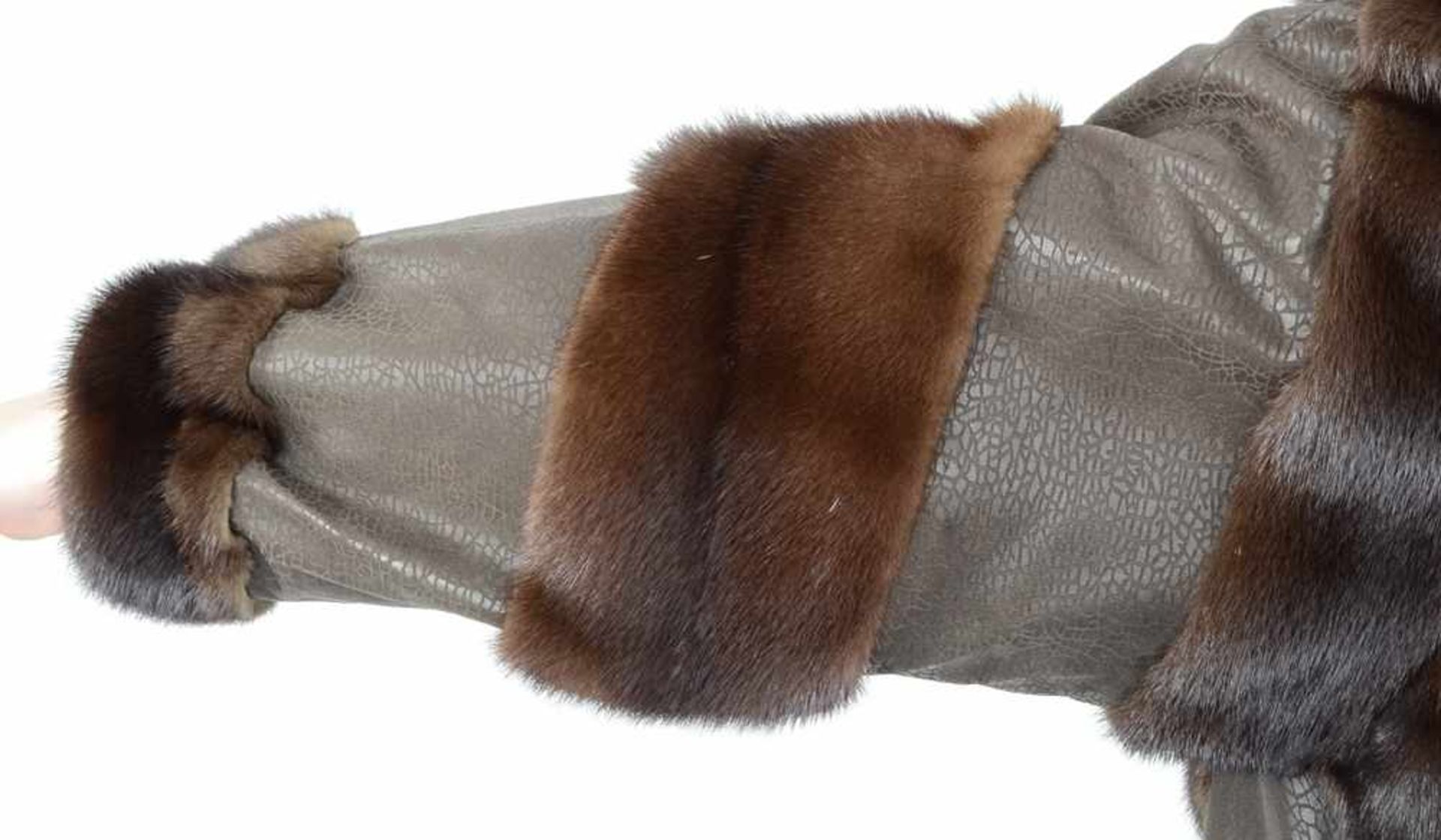 Braune, ausgefallende Nerzjacke, Pelzjacke aus Leder und Nerz, brown, fancy mink jacket, leather and - Bild 9 aus 18