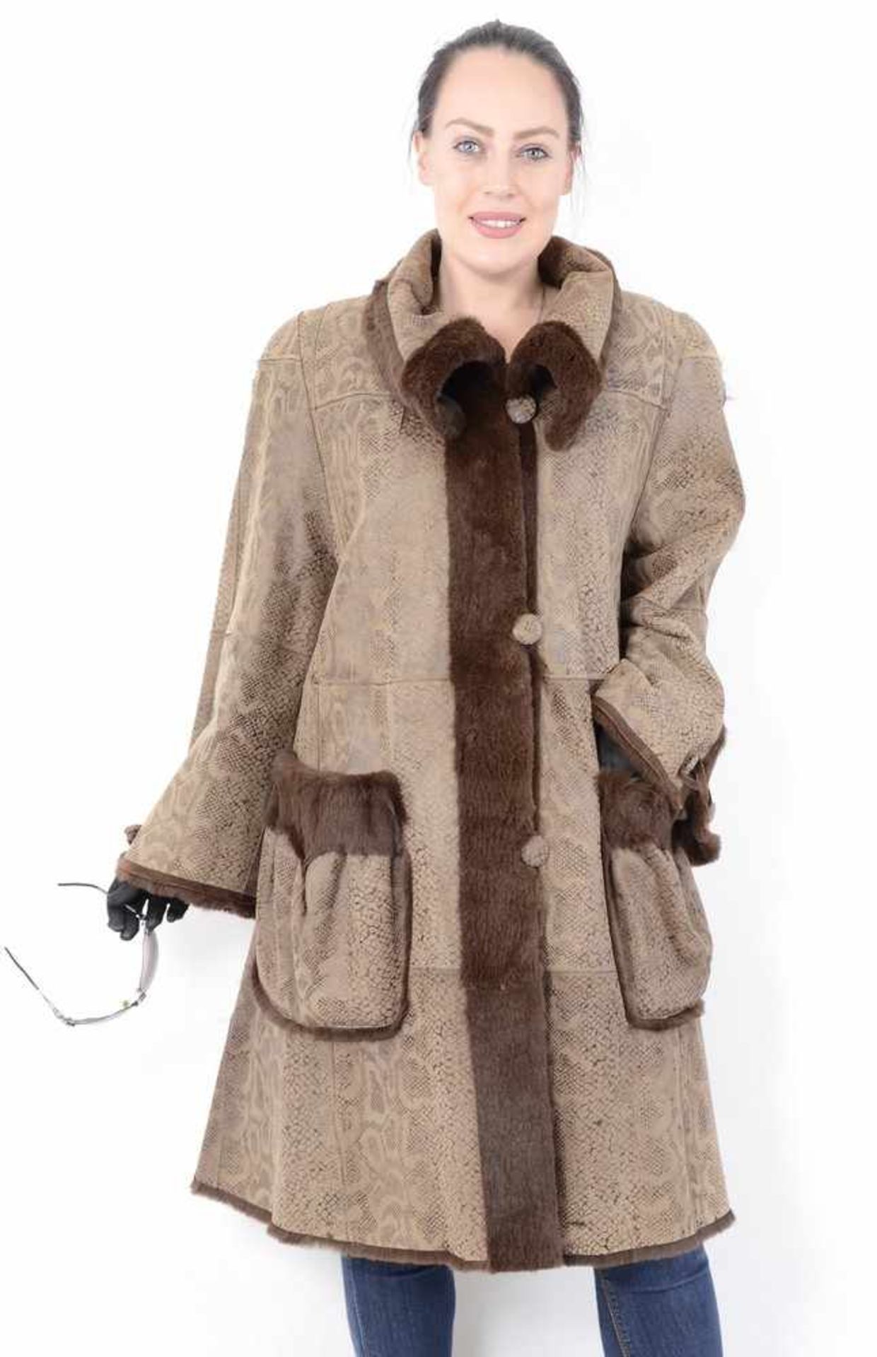 Lapin Pelzjacke, Aussen Leder in mit Lapin / Kanninchen Fell, Lapin- Rubbit Fur Jacket, Size: 48 / - Bild 8 aus 15