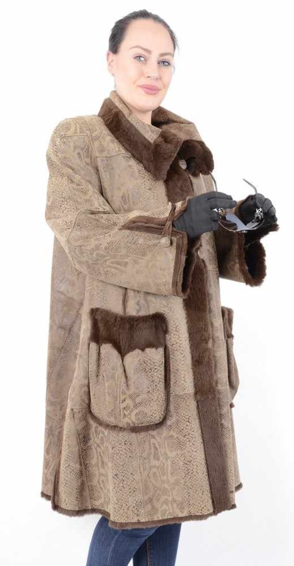Lapin Pelzjacke, Aussen Leder in mit Lapin / Kanninchen Fell, Lapin- Rubbit Fur Jacket, Size: 48 / - Bild 4 aus 15