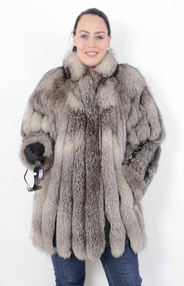 Silberfuchs Pelzjacke mit Fuchsmütze SAGA FOX, Silverfox Fur Jacket with fox hat, Size: 36 / 38 - - Image 9 of 11