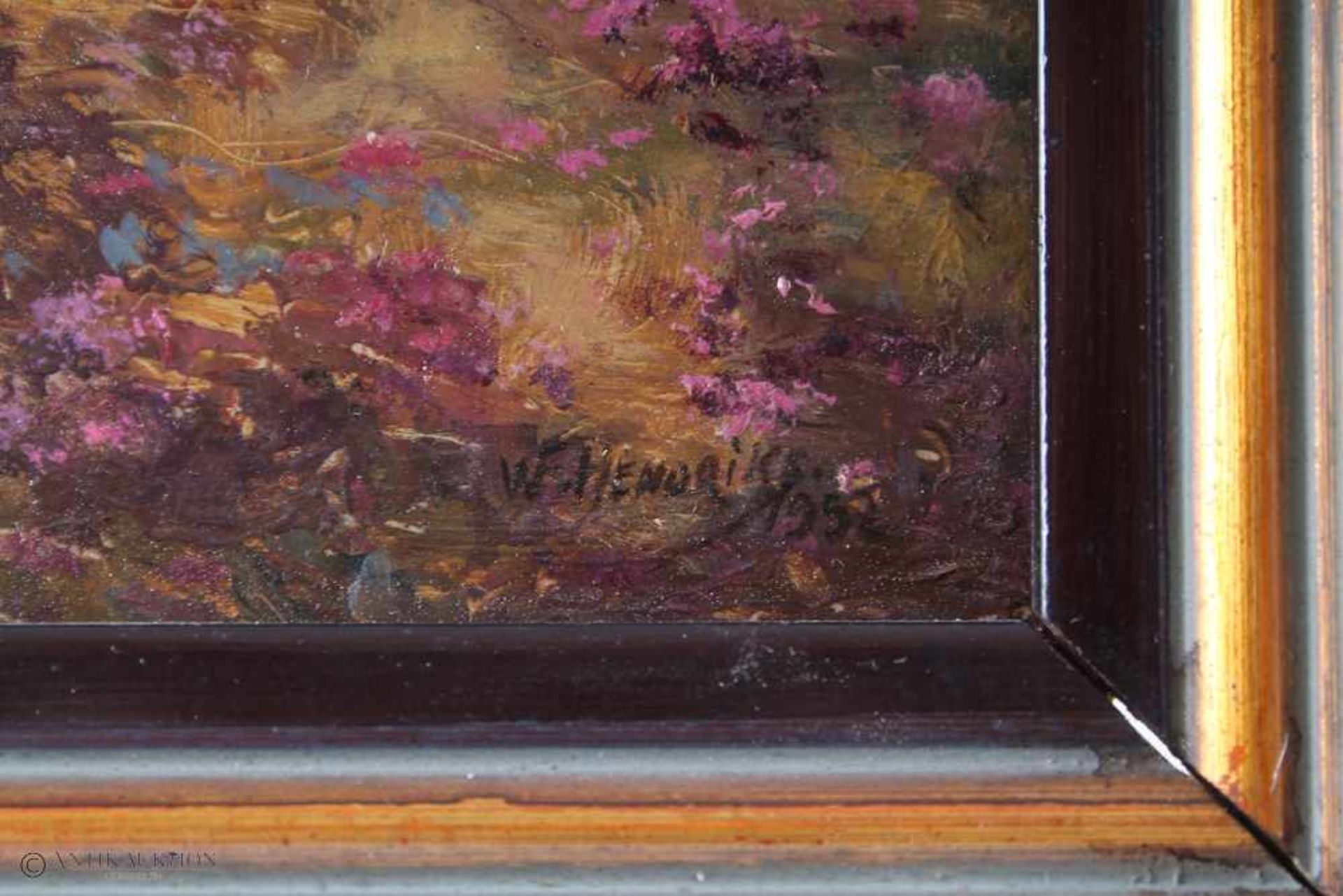 Willem Hendriks 1888-1966, Idylle Landschaft im Frühling 1952,niederländischer Impressionist, Öl / - Bild 3 aus 3
