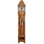 Mechanische Bauern Standuhr grandfather clock, Großuhr um 1970, Eichenholz, Höhe 195 cm x Breite