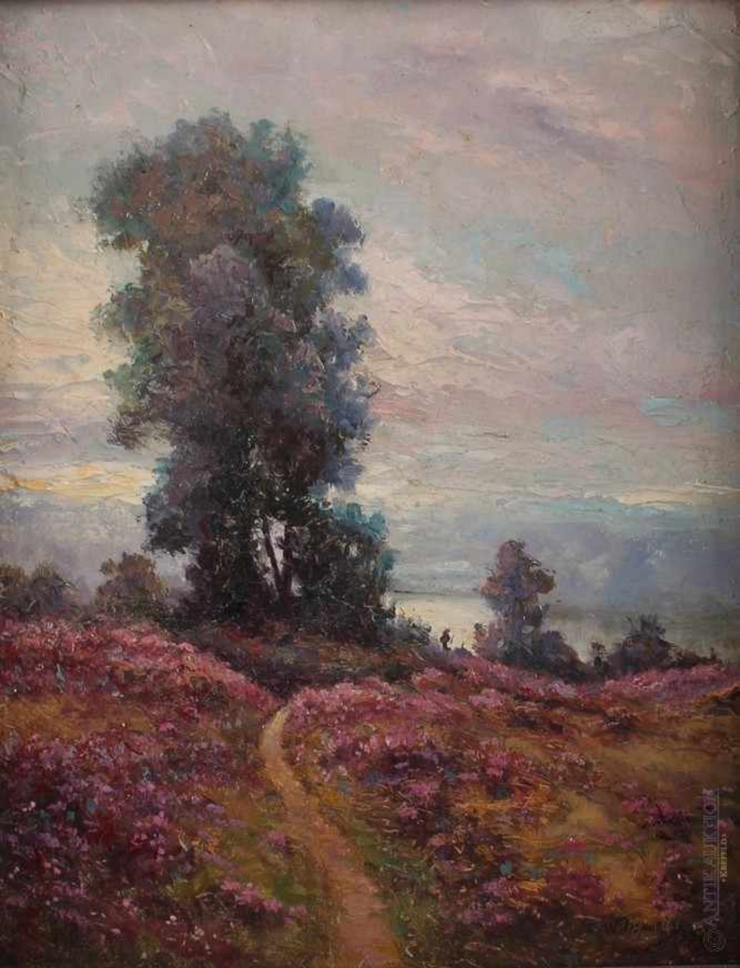 Willem Hendriks 1888-1966, Idylle Landschaft im Frühling 1952,niederländischer Impressionist, Öl /