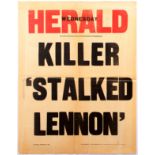 Three Advertising Posters Lennon Stalker Murder Yoko