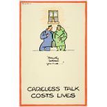 WWII Poster Careless Talk Fougasse Strictly between you and me