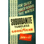 Advertising Poster Suburbanite Tubeless Tires Goodyear