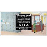 Advertising Poster American Bankers Association Cheques Travel