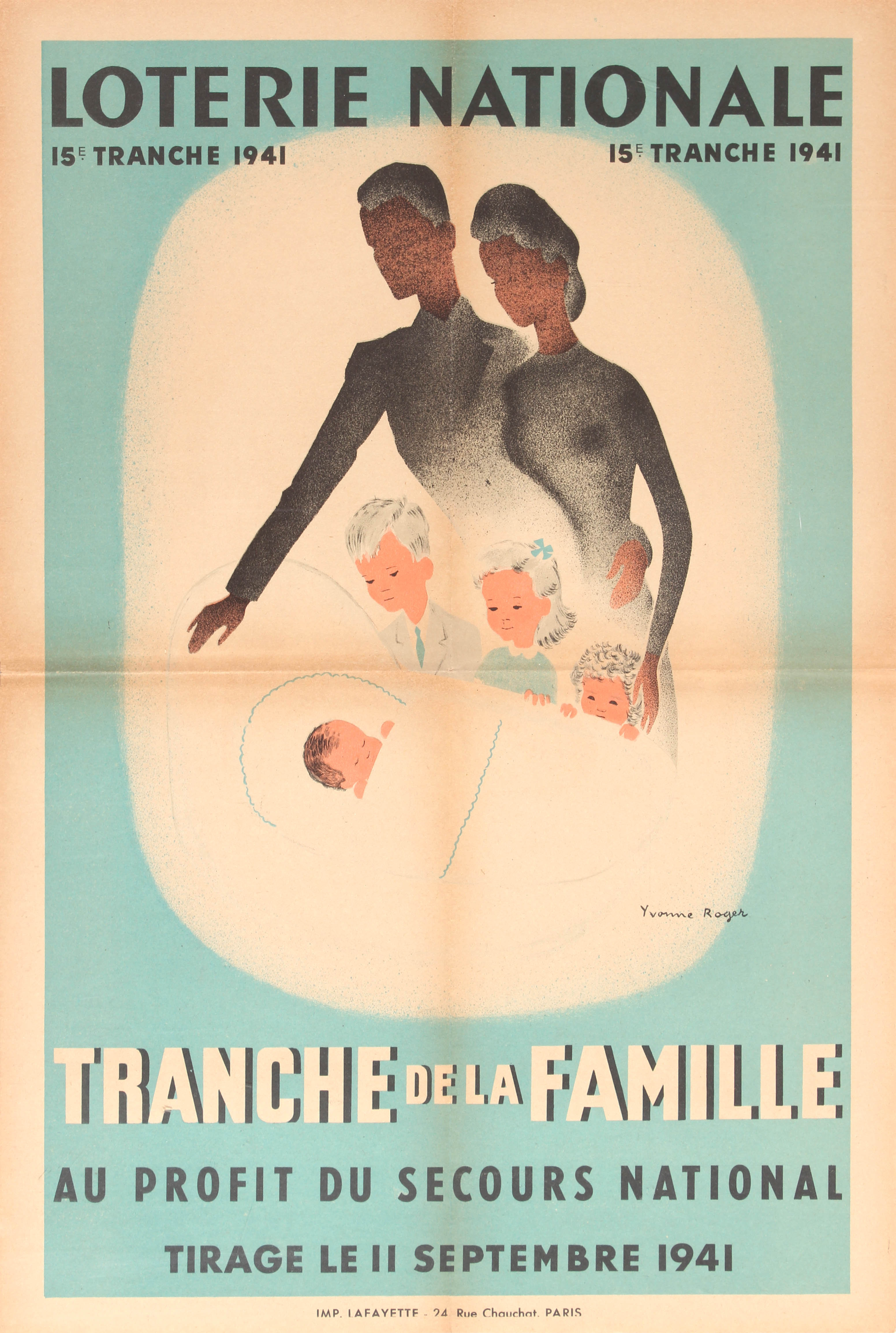Advertising Poster Loterie Nationale Family