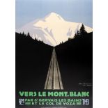 Travel Poster Set of 3 Mont Blanc Geo Dorival Art Deco