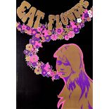 Advertising Poster Eat Flowers Psychedelic Hippie