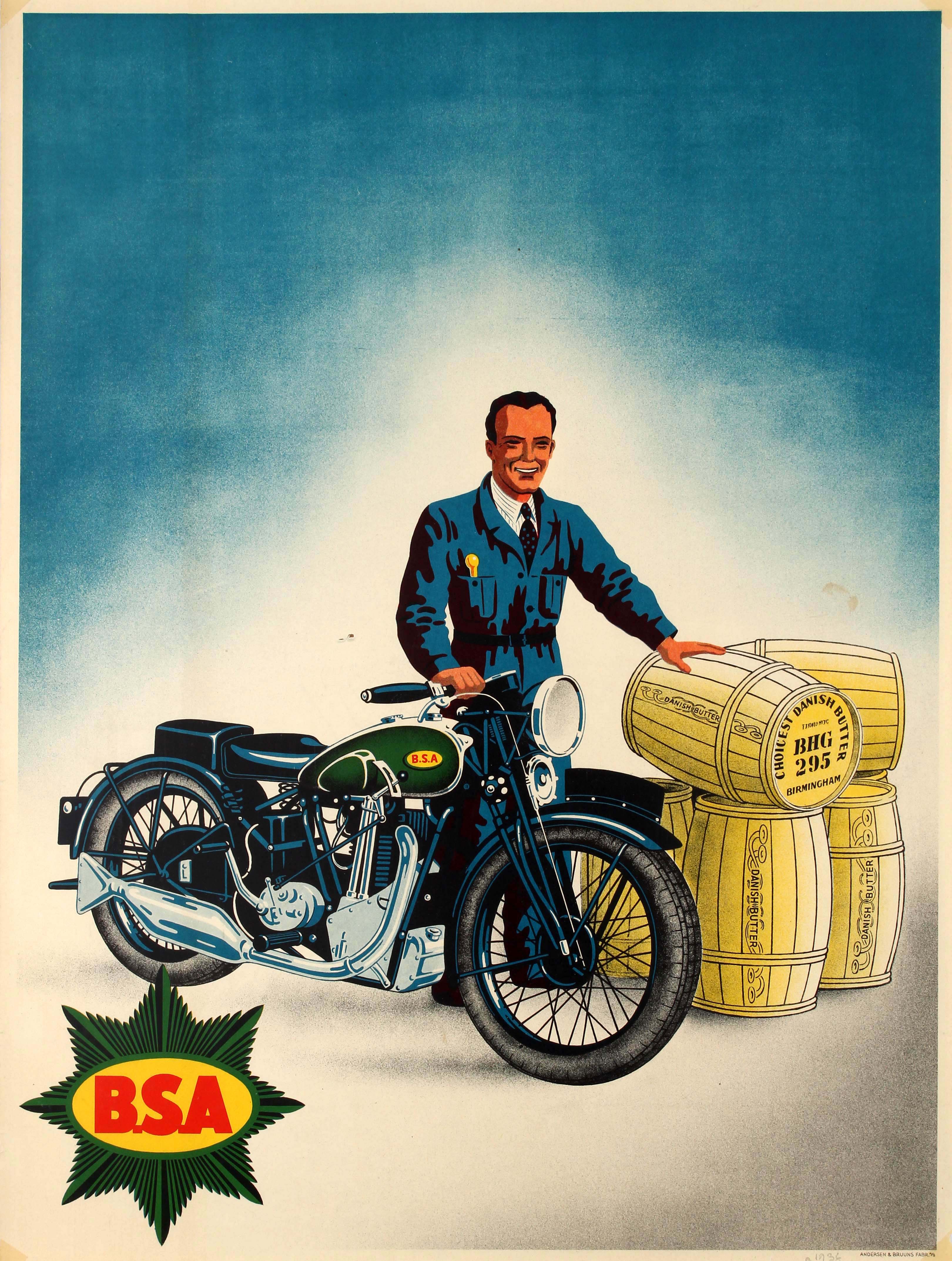 Advertising Poster BSA Motorcycle