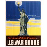 Propaganda Poster USA WWII Statue of Liberty War Bonds Finnish