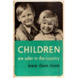 Propaganda Poster Children Are Safer In The Country WWII