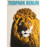 Travel Poster Berlin Tierpark Zoo Lion