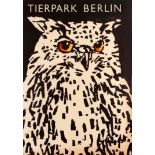 Travel Poster Berlin Zoo Owl Tierpark