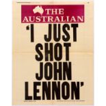 Advertising Poster John Lennon Shot Beatles