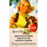 Advertising Poster Coca Cola Lady With Dog
