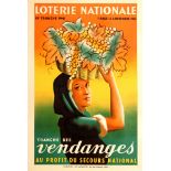 Advertising Poster Loterie Nationale Wine Harvest