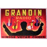 Advertising Poster Grandin Radio Midcentury Modern