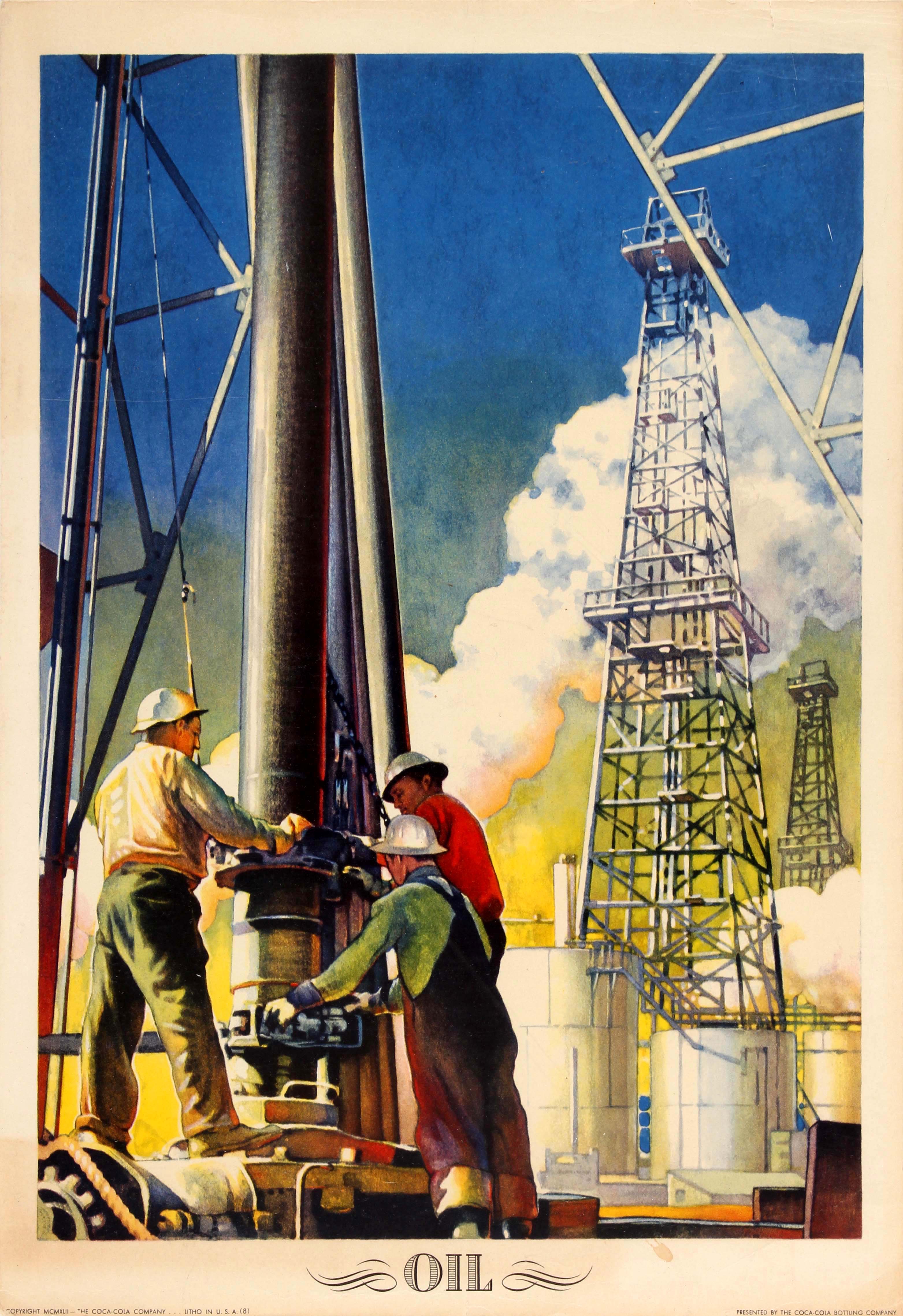 Advertising Poster Oil USA Coca Cola WWII