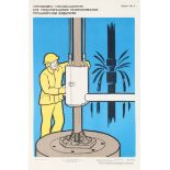 Propaganda Poster Set of 5 Soviet Oil Exploration Safety Posters