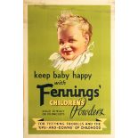 Advertising Poster Keep Baby Happy with Fennings’ Children’s Powder